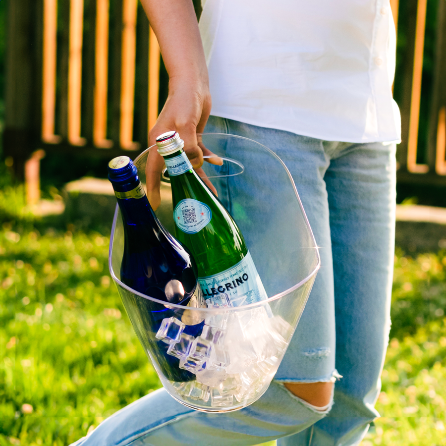 Ведро для шампанского и вина 28x25,3 см, поликарбонат, прозрачный