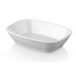 Тарелка прямоугольная 14 см, поликарбонат, белый